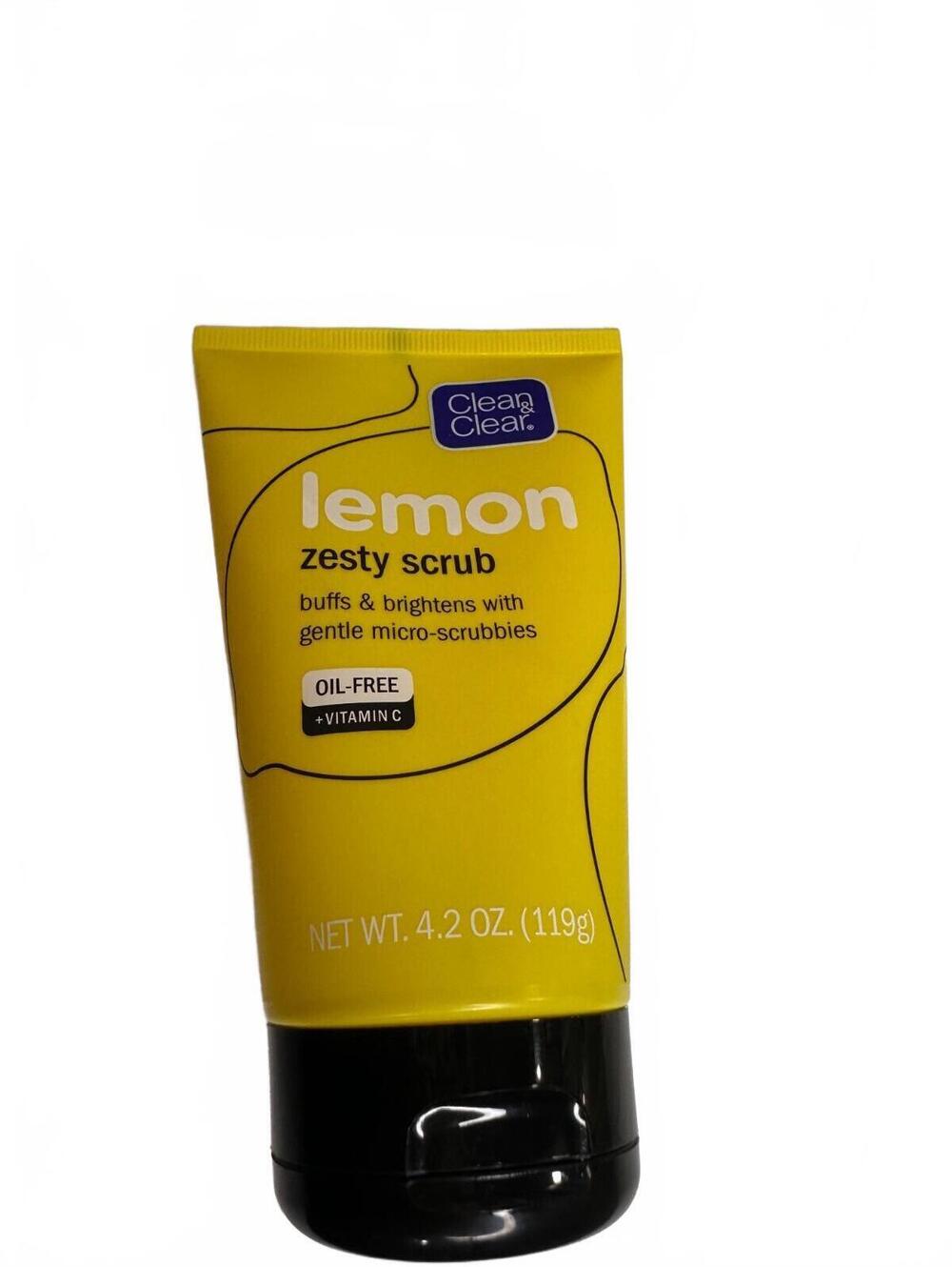 Clean & Clear Lemon Zesty Brightening Facial Scrub Vitamin C Lemon Extract 4.2oz